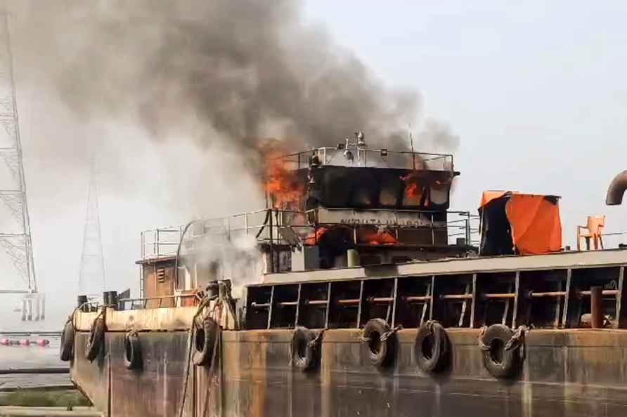 Ship catches fire in WB's Kakdwip