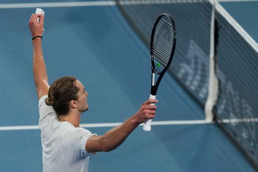 Germany's Alexander Zverev celebrates