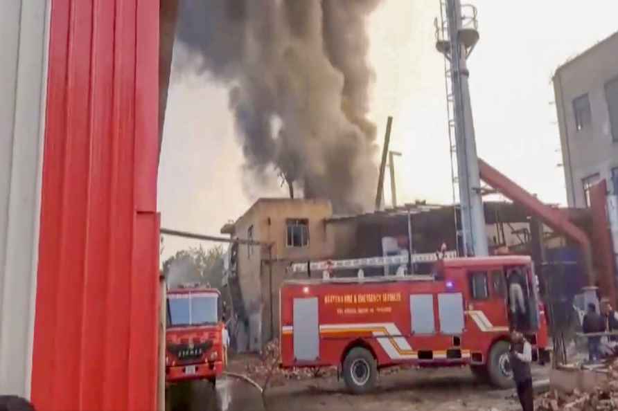 Fire at thermocol factory in Faridabad