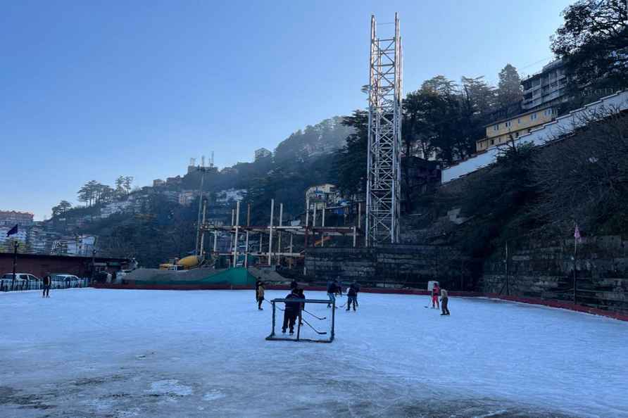 **EDS: WITH STORY** Shimla: People at an Ice Skating rink, a major...