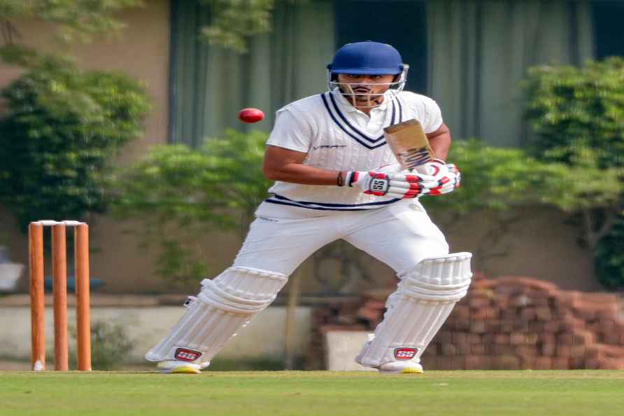 Nagpur: Saurashtra batter Harvik Desai plays a shot during the first...