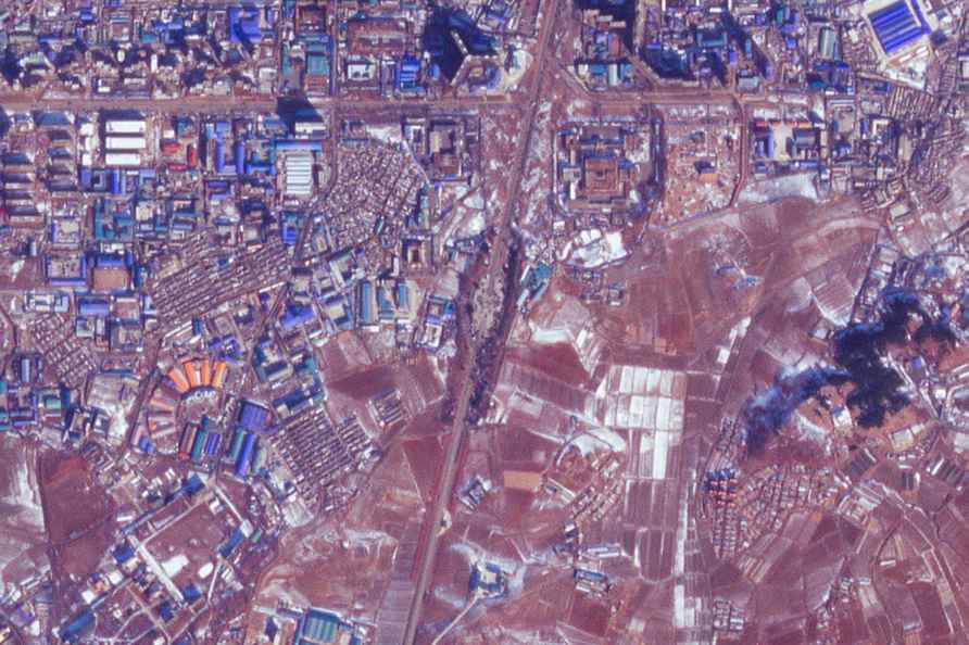 Satellite image from Planet Labs PBC appears to show the Pyongyang's Monument