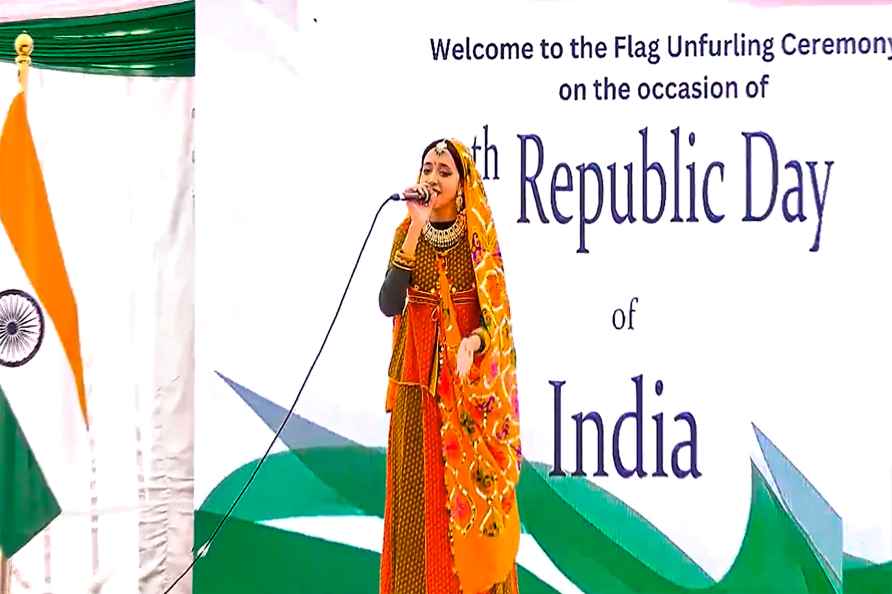 Egytian girl presents India patriotic song