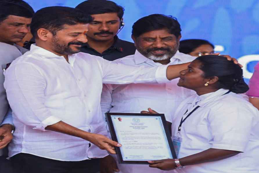 A Revanth Reddy presents appointment letters