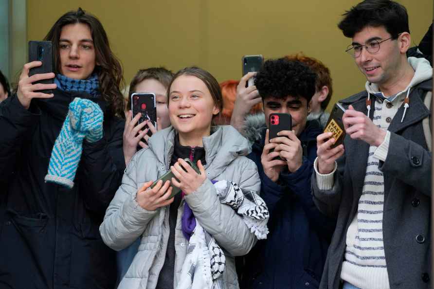 Environmental activist Greta Thunberg leaves Westminster Magistrates...