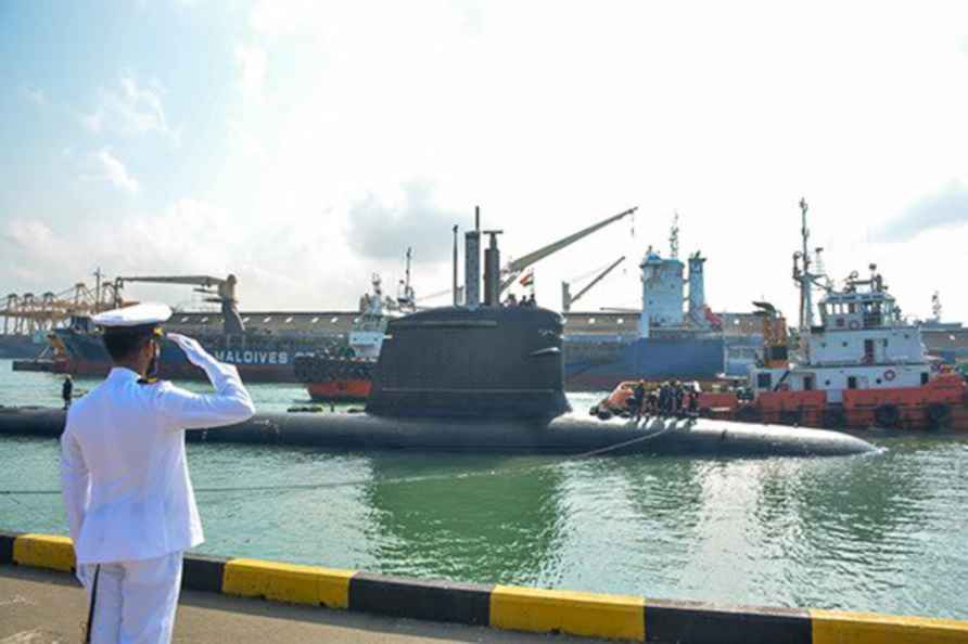 INS Karanj arrives at Colombo port