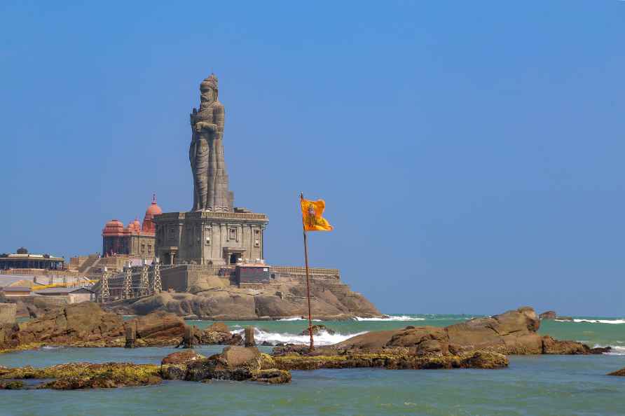 Saffron flag at Kanyakumari