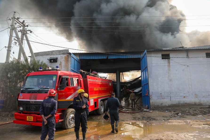 Fire at shoe factory in Delhi's Alipur