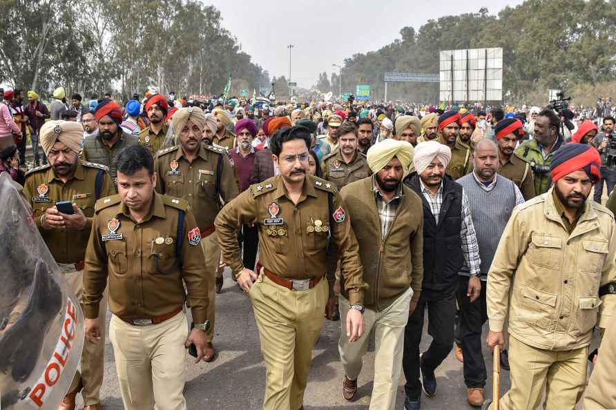 Farmers' March: Farmers at Haryana border