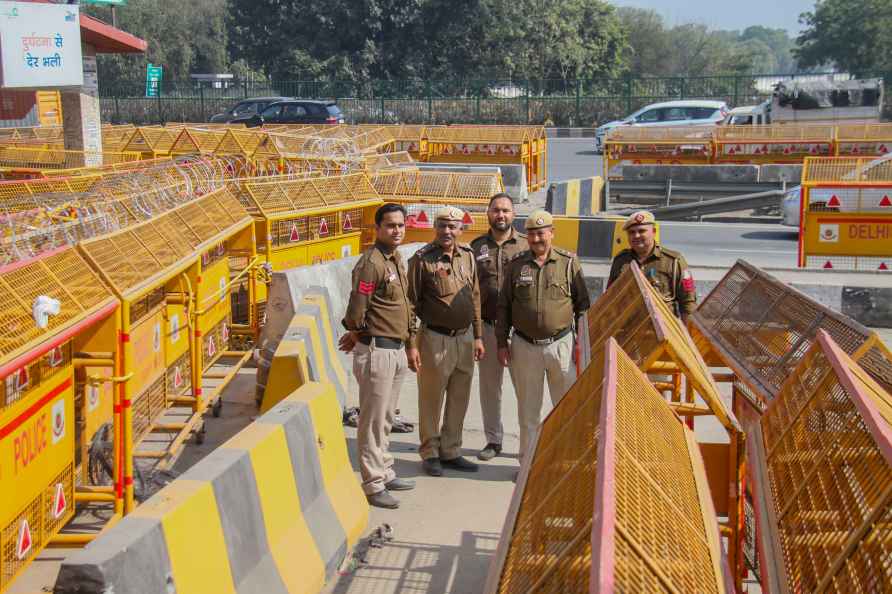 Security amid farmers protest in Gurugram