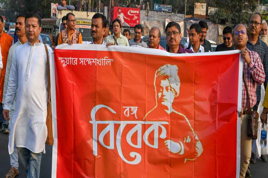 Protest against Sandeshkhali case in Kolkata