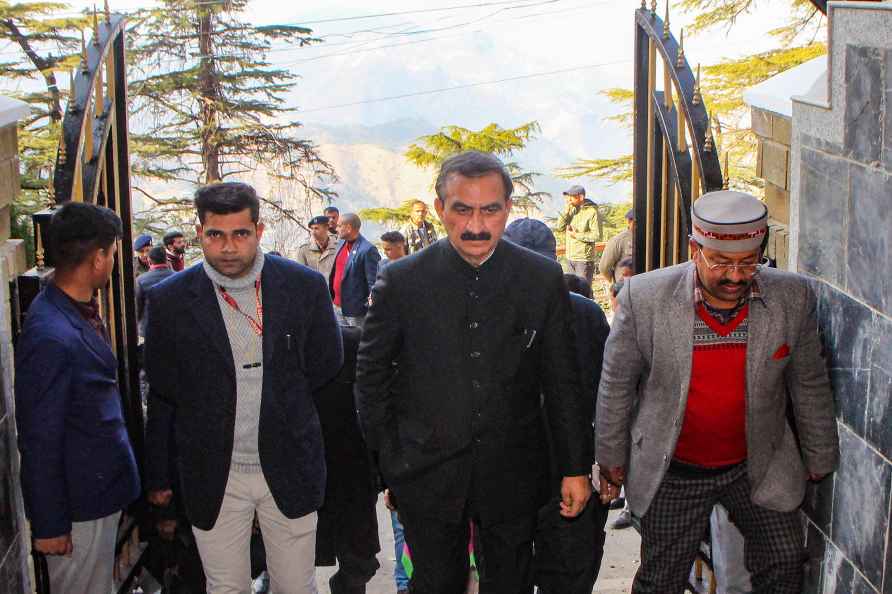 Shimla: Himachal Pradesh Chief Minister Sukhwinder Singh Sukhu arrives...