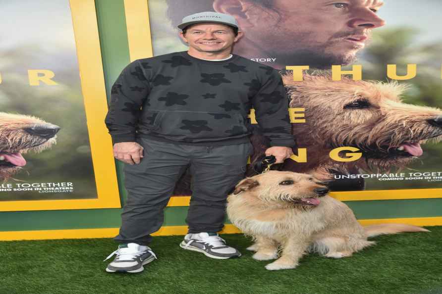 Mark Wahlberg, left, and Ukai arrive at the premiere of 