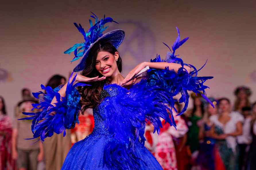 New Delhi: A contestant during rehearsals ahead of the opening of...