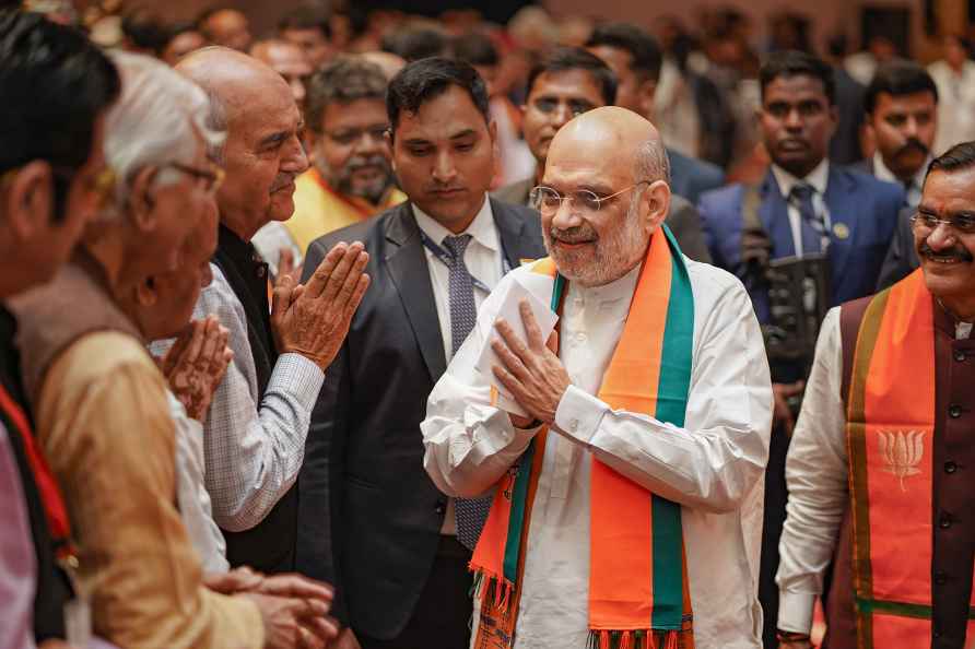 Bhopal: Union Home Minister Amit Shah during an event to interact...