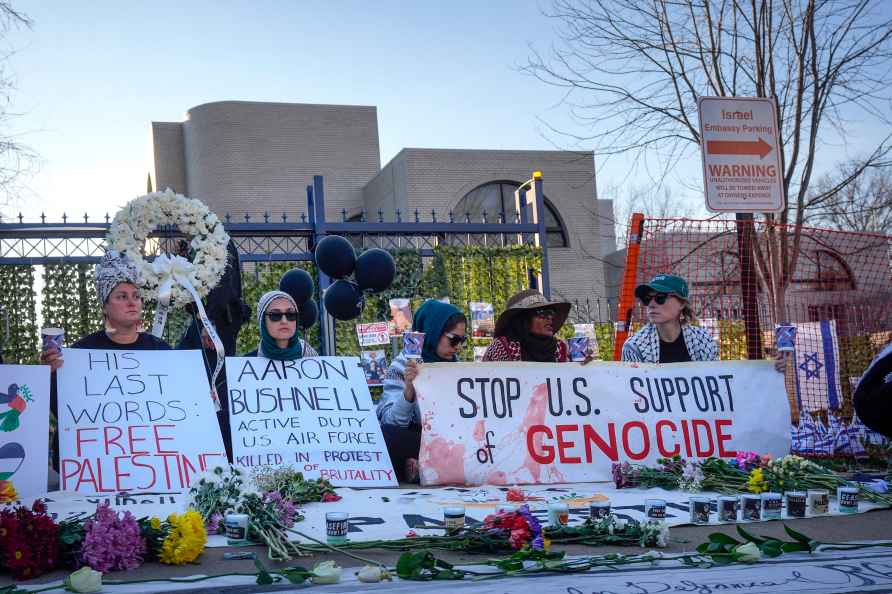 Demostration outside Israeli Embassy in US