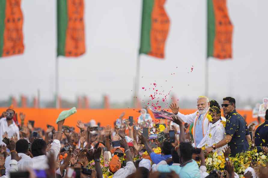 Tiruppur: Prime Minister Narendra Modi arrives to attend the closing...