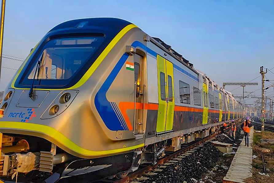 First Meerut Metro trainset at NCRTC Depot