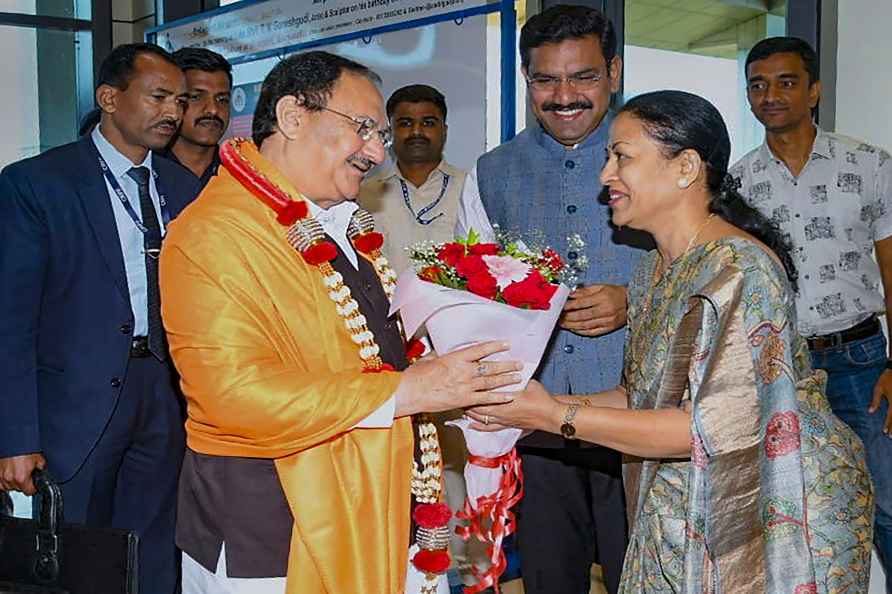 J P Nadda at Belagavi Airport