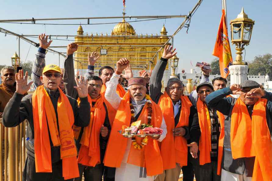 Devotees at Durgiana Mandir in Amritsar