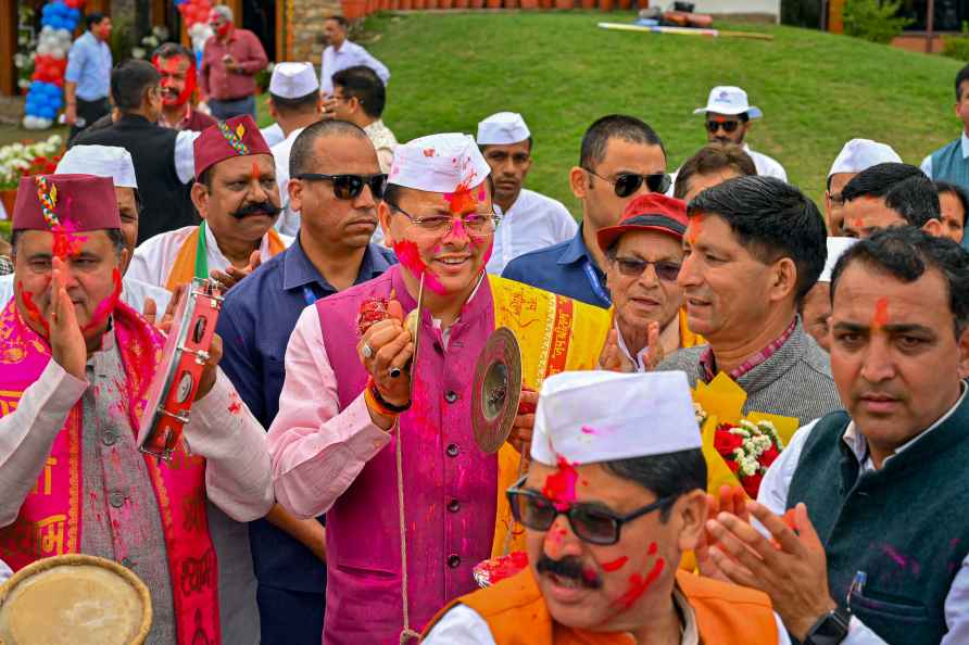 Dhami at Holi Milan program