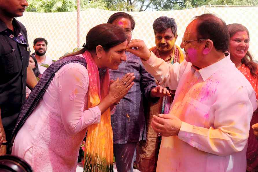 Holi celebrations at JP Nadda's residence