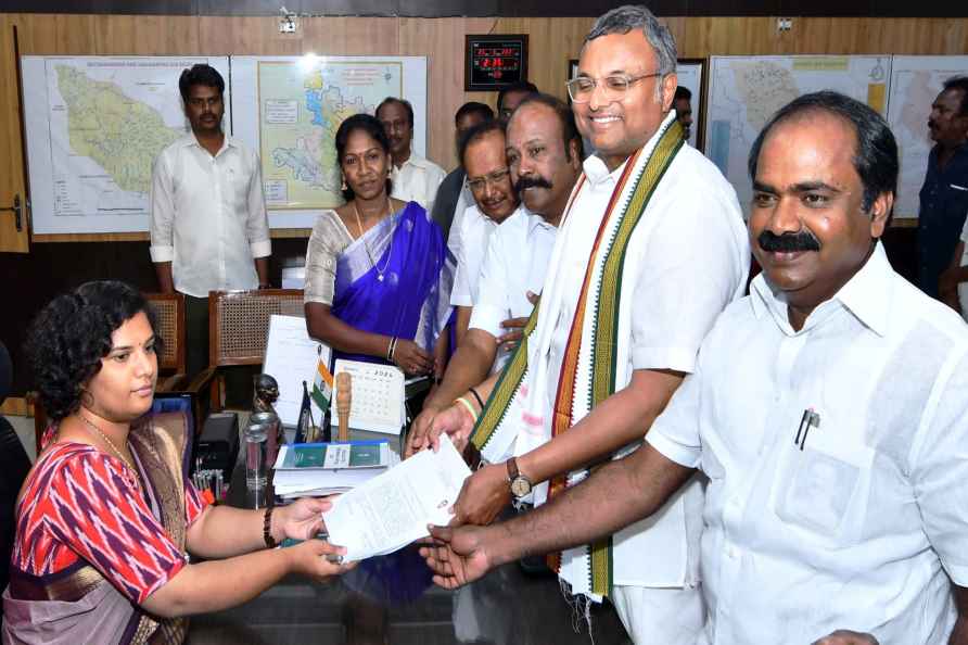 Karti Chidambaram files nomination for LS polls