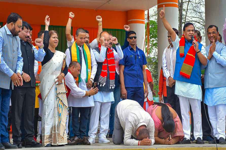 Himanta Biswa Sarma with Kamakhya Prasad Tasa