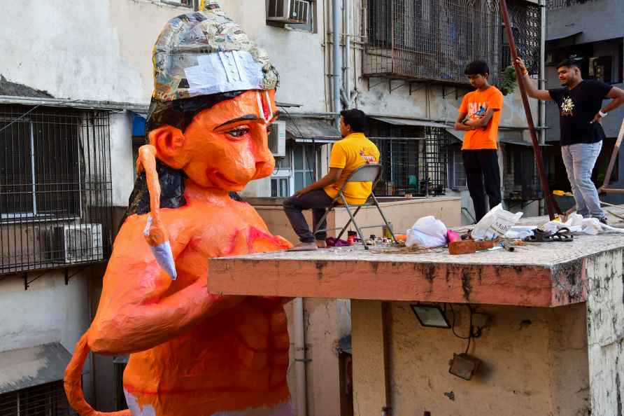 Final touches to a Hanuman idol