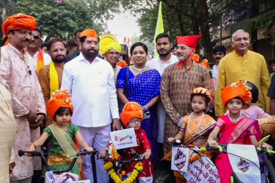 Eknath Shinde at Gudi Padwa procession