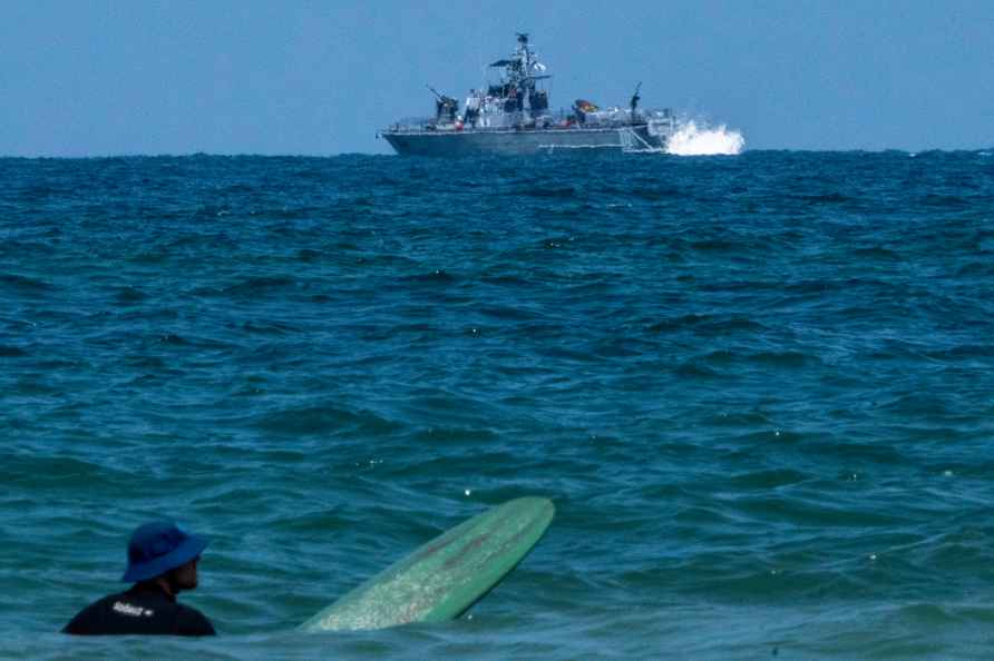 Israeli military naval ship patrols