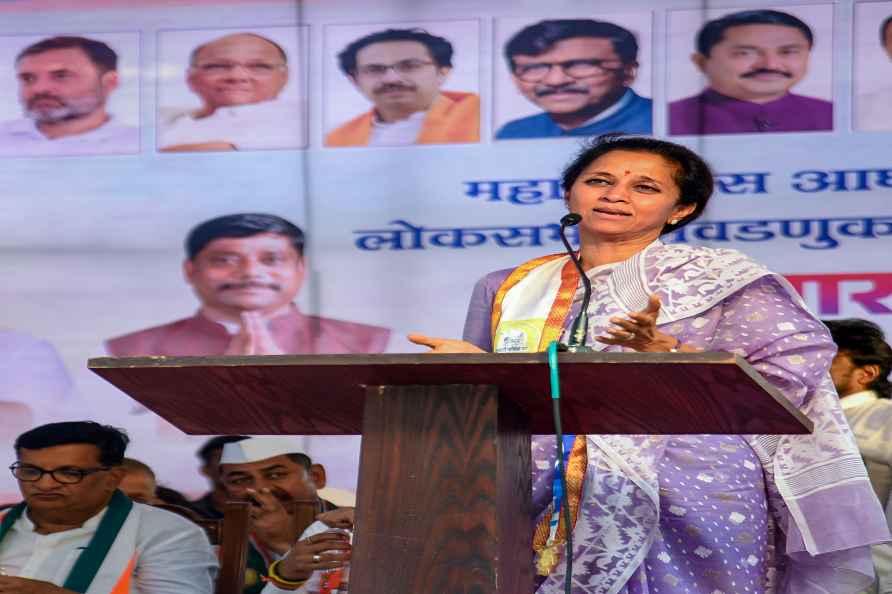 Supriya Sule at a public meeting in Pune