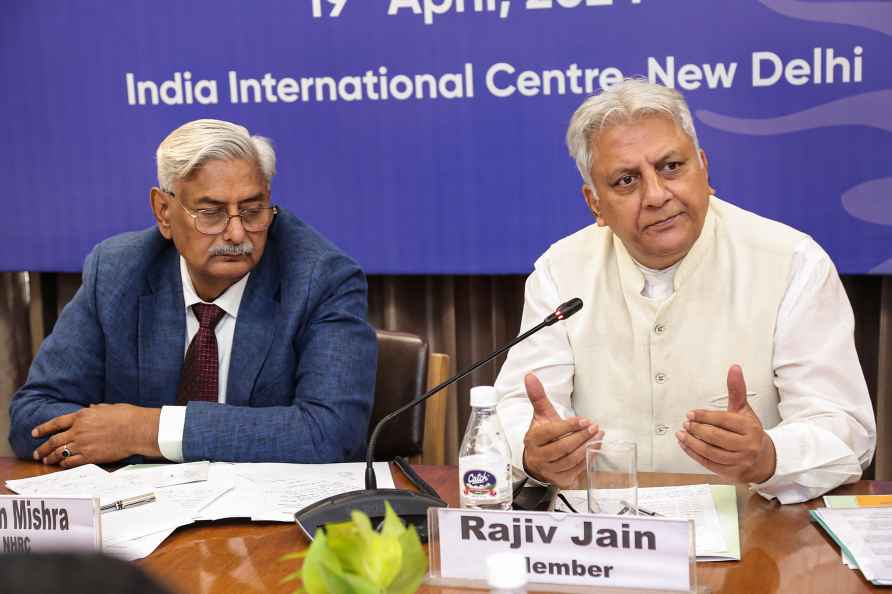 New Delhi: NHRC Chairperson Justice Arun Mishra and member Rajiv...