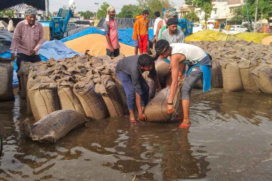 Waterlogging at grain market