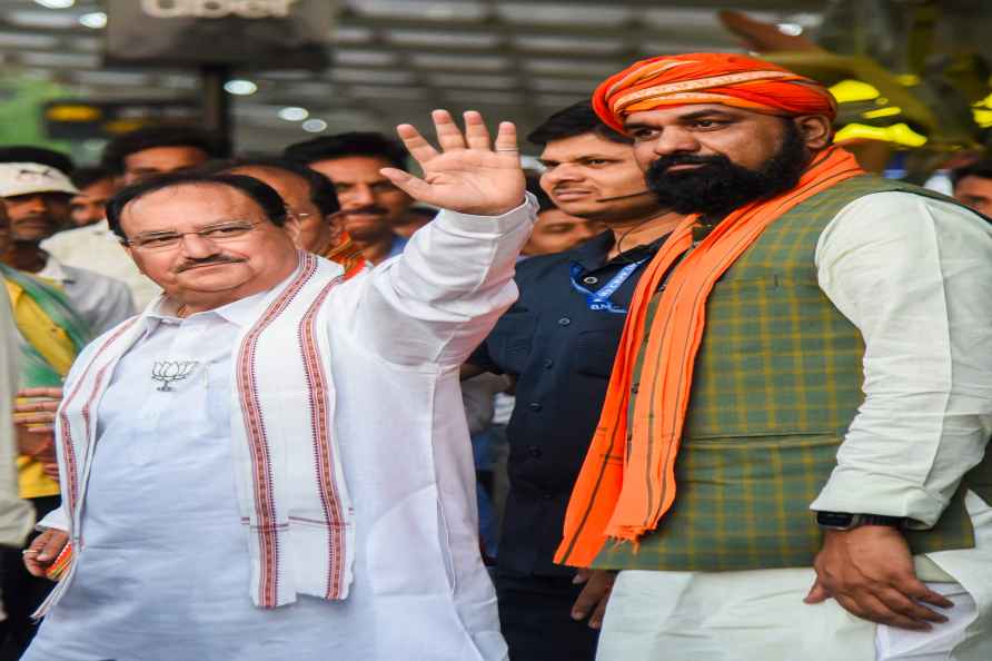 JP Nadda arrives in Patna