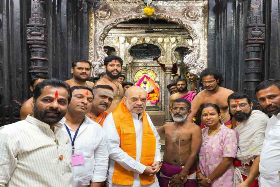 Amit Shah at Mahalakshmi Temple Kolhapur