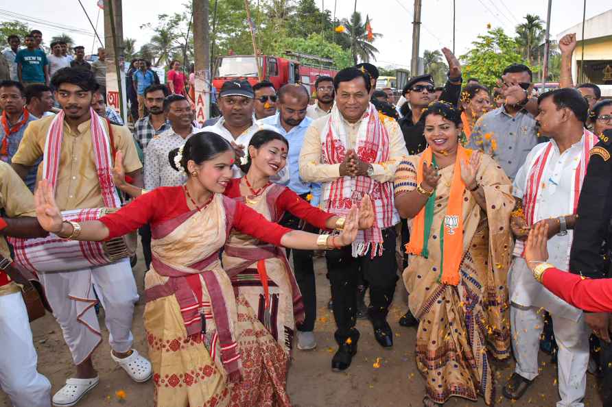 Sarbananda Sonowal campaigns in Guwahati