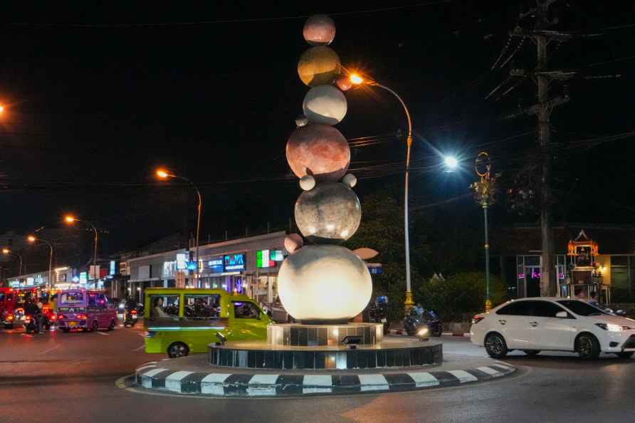 Standalone: Zen Stones at roundabout in Thailand