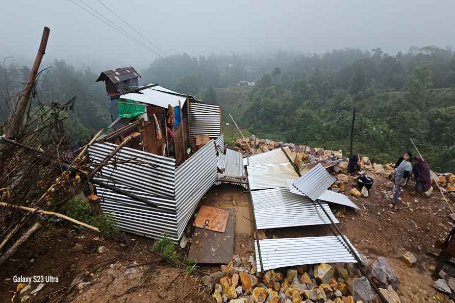 Cyclonic storm damages houses in East Khasi Hills