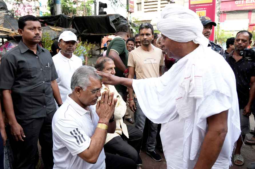 BJP candidate Dilip Ghosh campaigns