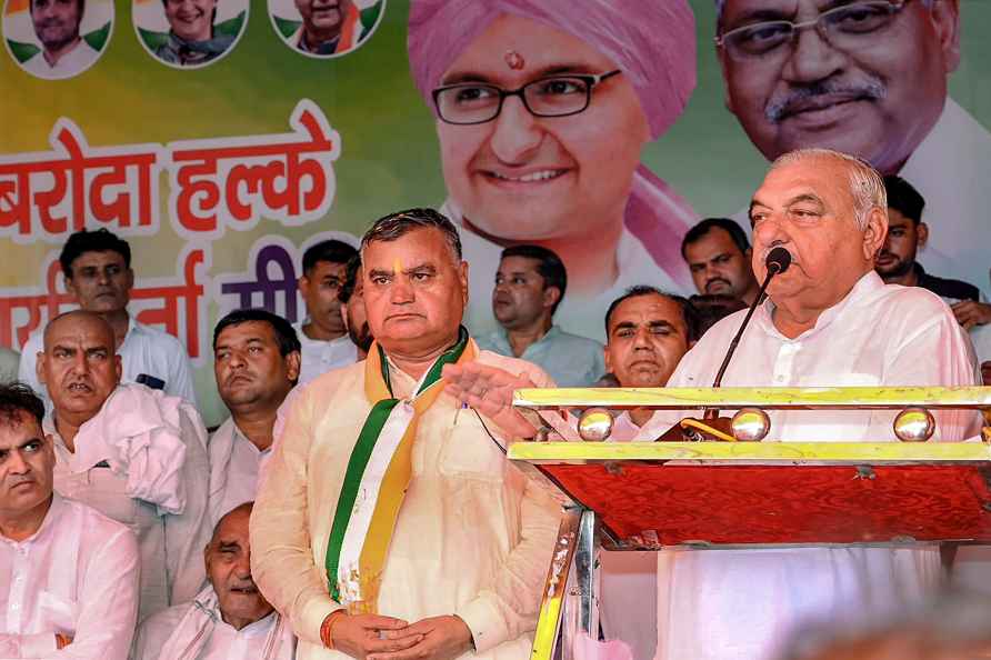 Bhupinder S Hooda campaigns in Sonepat