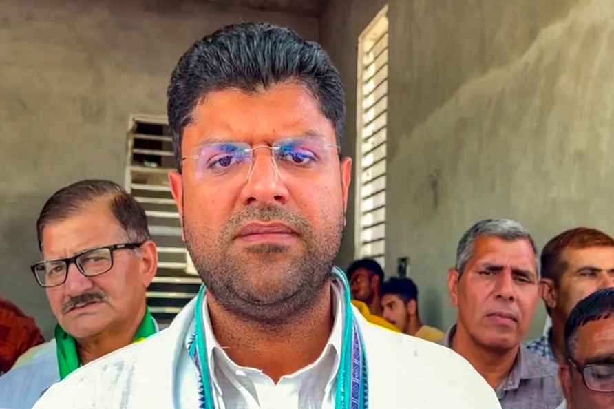 Dushyant Chautala talks to media