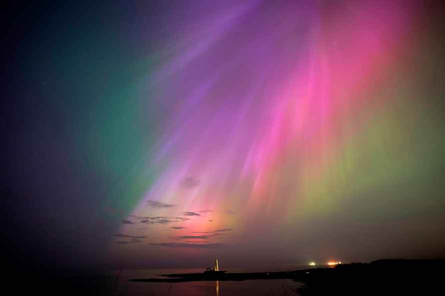 Northern lights appear in night sky