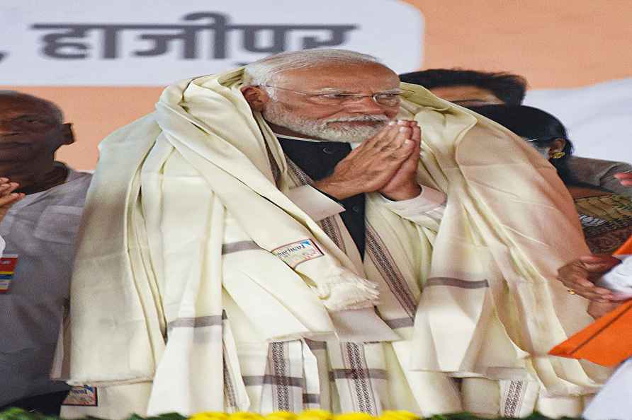 Hajipur: Prime Minister Narendra Modi during a public meeting in...