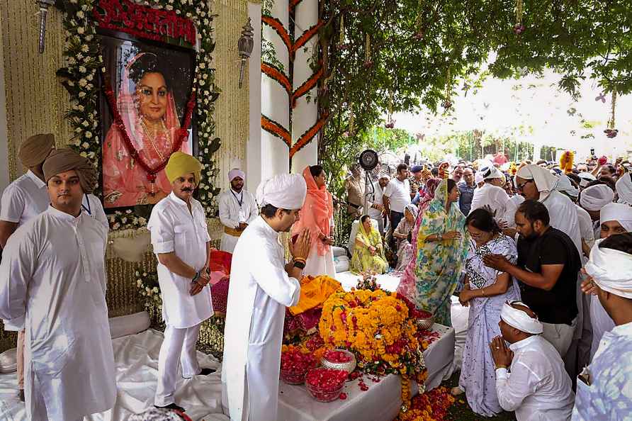 Last rites of Madhavi Raje Scindia in Gwalior