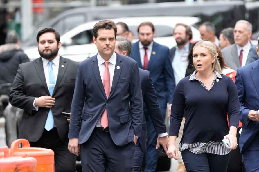 Rep. Matt Gaetz leads a group of congressional representatives