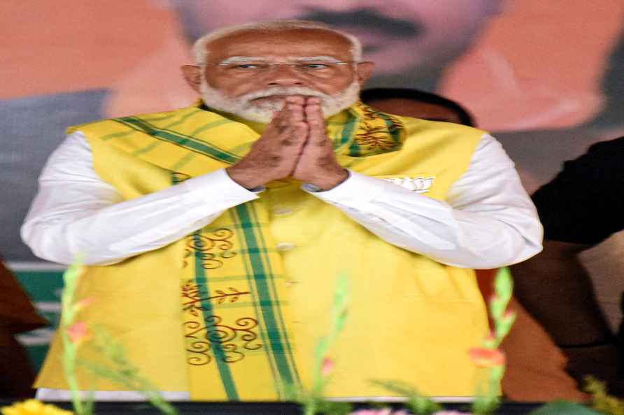 Motihari: Prime Minister Narendra Modi during a public meeting for...