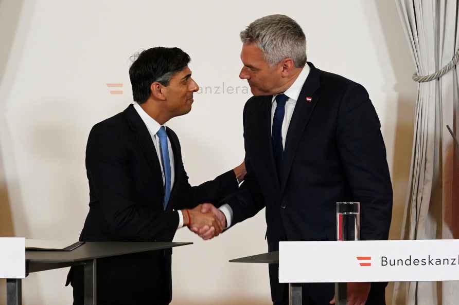 Britain PM Rishi Sunak and Austrian Chancellor Karl Nehammer