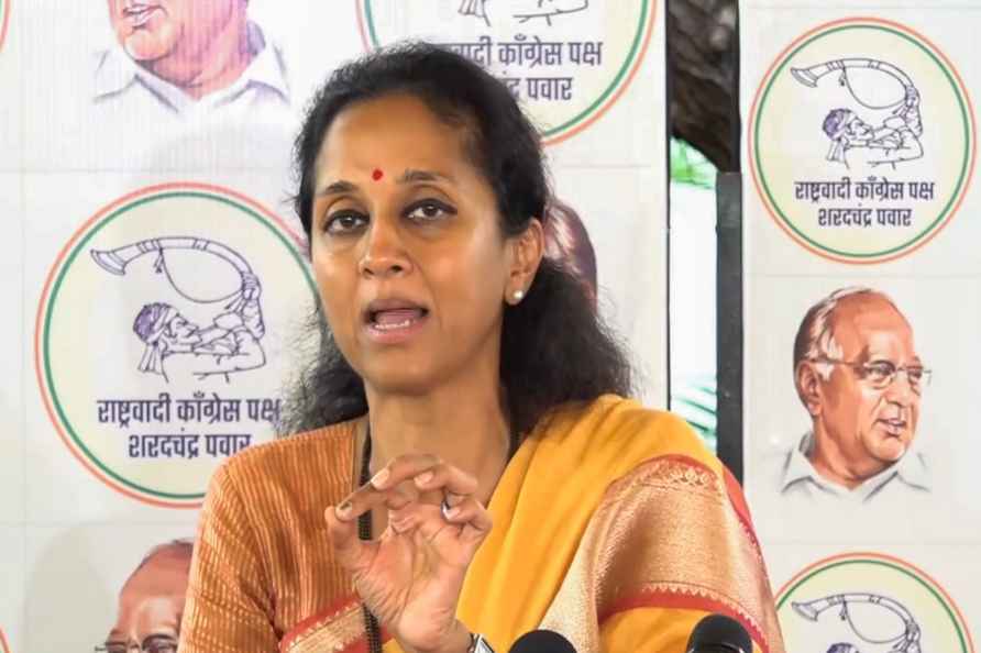 **EDS: SCREENSHOT VIA PTI VIDEO** Mumbai: NCP leader Supriya Sule...