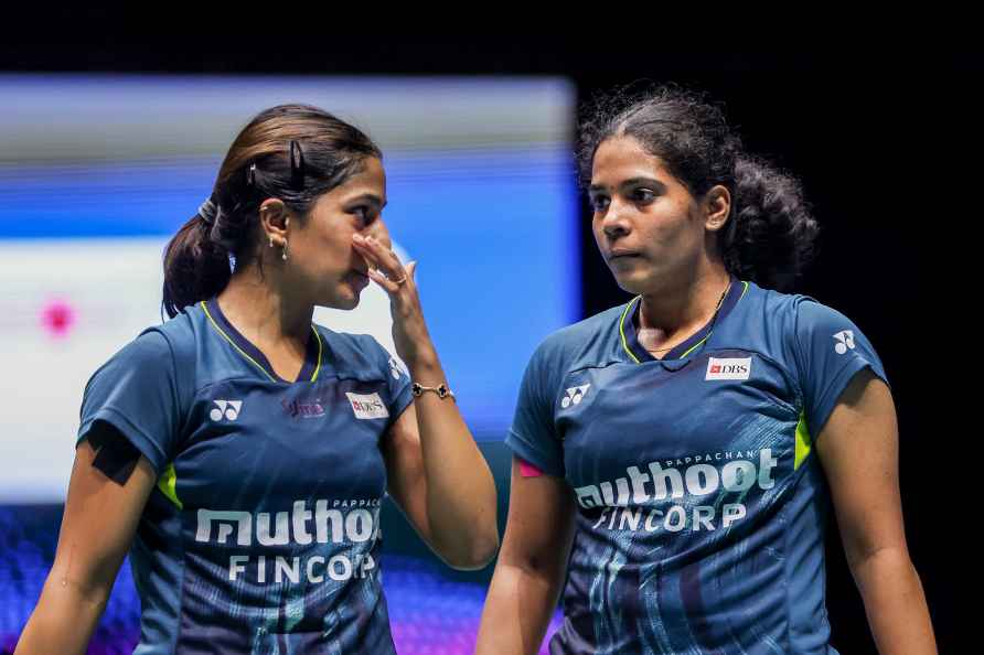 Singapore: India’s Gayatri Gopichand and Treesa Jolly during a match...?